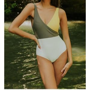 Roolee Santa Monica Colorblock One Piece Swimsuit S